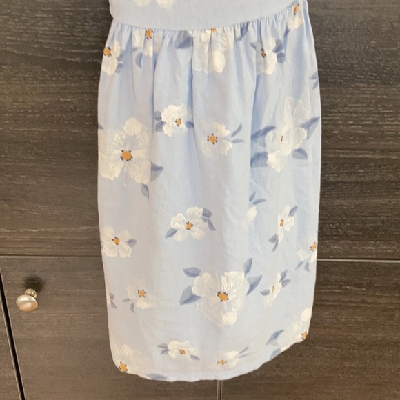 $15 Add On Carter’s Linen Blue Floral Design in Yellow & White Girls Dress  si… - Picture 3 of 7